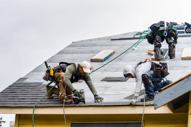 Professional Emergency Roof Repair technician working in Plainville, MA
